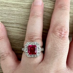 Ruby Halo Cocktail Ring